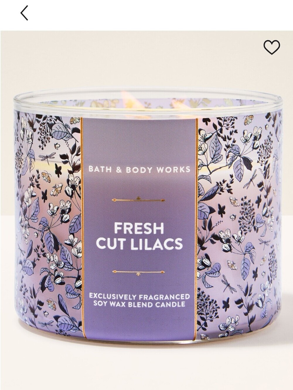 Bath & Body Works Fresh Cut Lilacs 3 - Whick Candle
